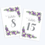 PRINTABLE Wedding Table Numbers 1 20 Purple Table Numbers