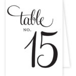 Reception Table Numbers Printable Tent Style