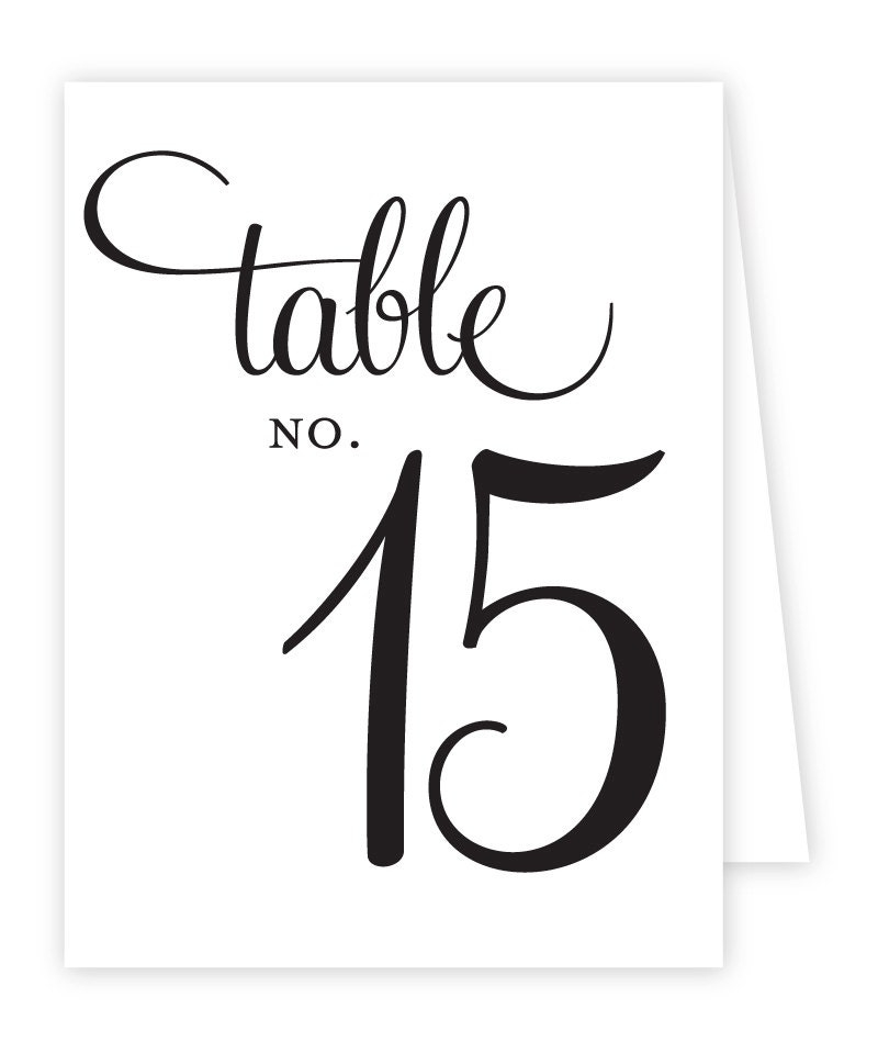 Reception Table Numbers Printable Tent Style Reception Table Numbers Printable Tent Style