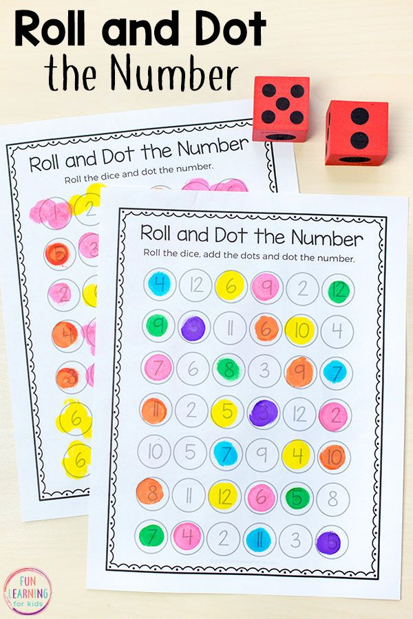 Roll And Dot The Number Math Activity Preschool Math 