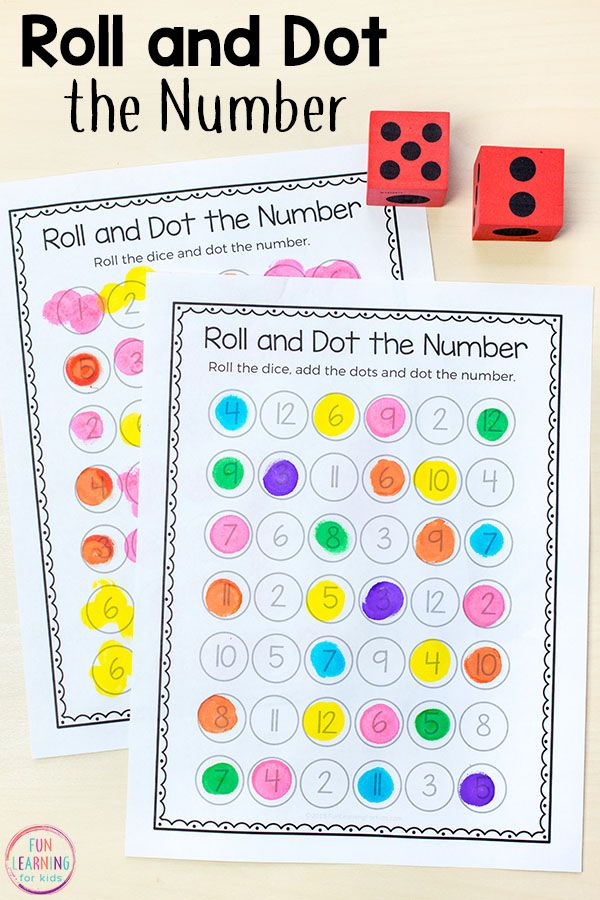 Roll And Dot The Number Math Activity Preschool Math