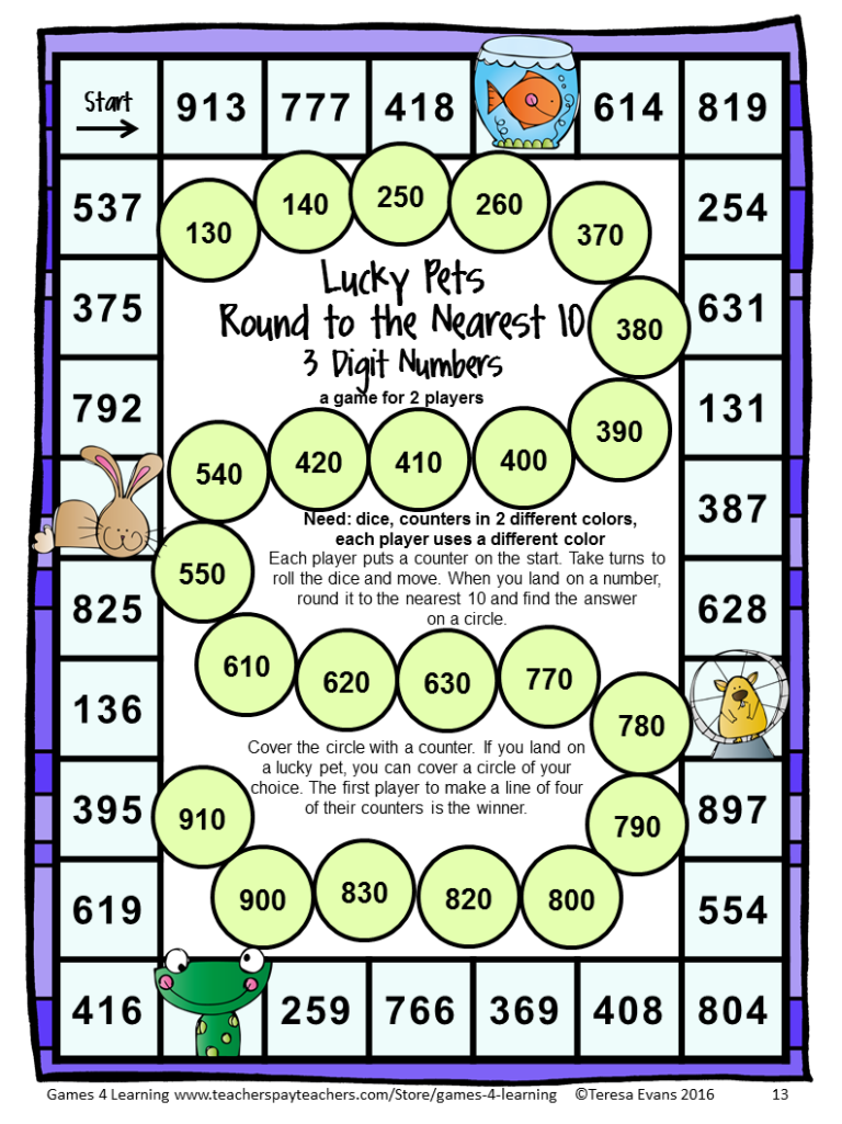 Rounding To The Nearest 10 Math Center Games Rounding