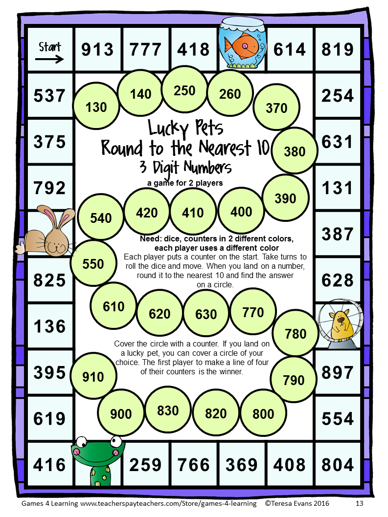 Rounding To The Nearest 10 Math Center Games Rounding Rounding To The Nearest 10 Math Center Games Rounding