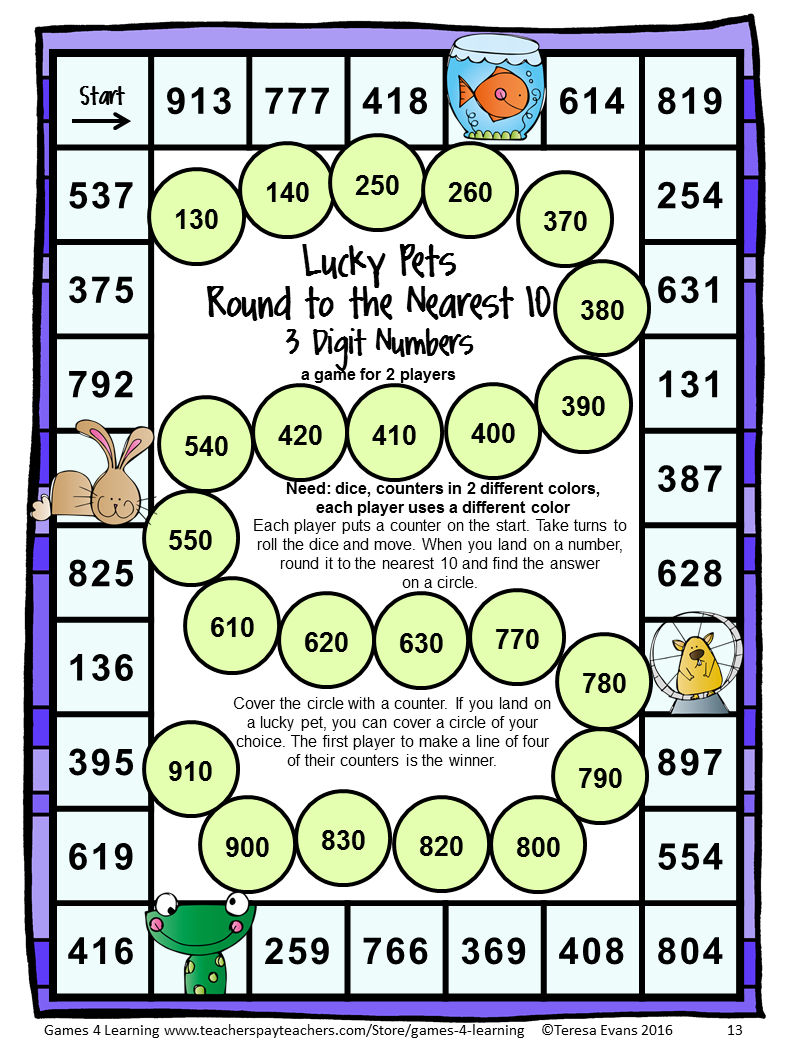 Rounding To The Nearest 10 Math Center Games Rounding 