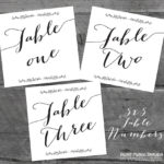 Rustic Calligraphy Table Numbers Printable Table Numbers