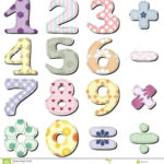 Scrapbook Numbers On White Stock Illustration