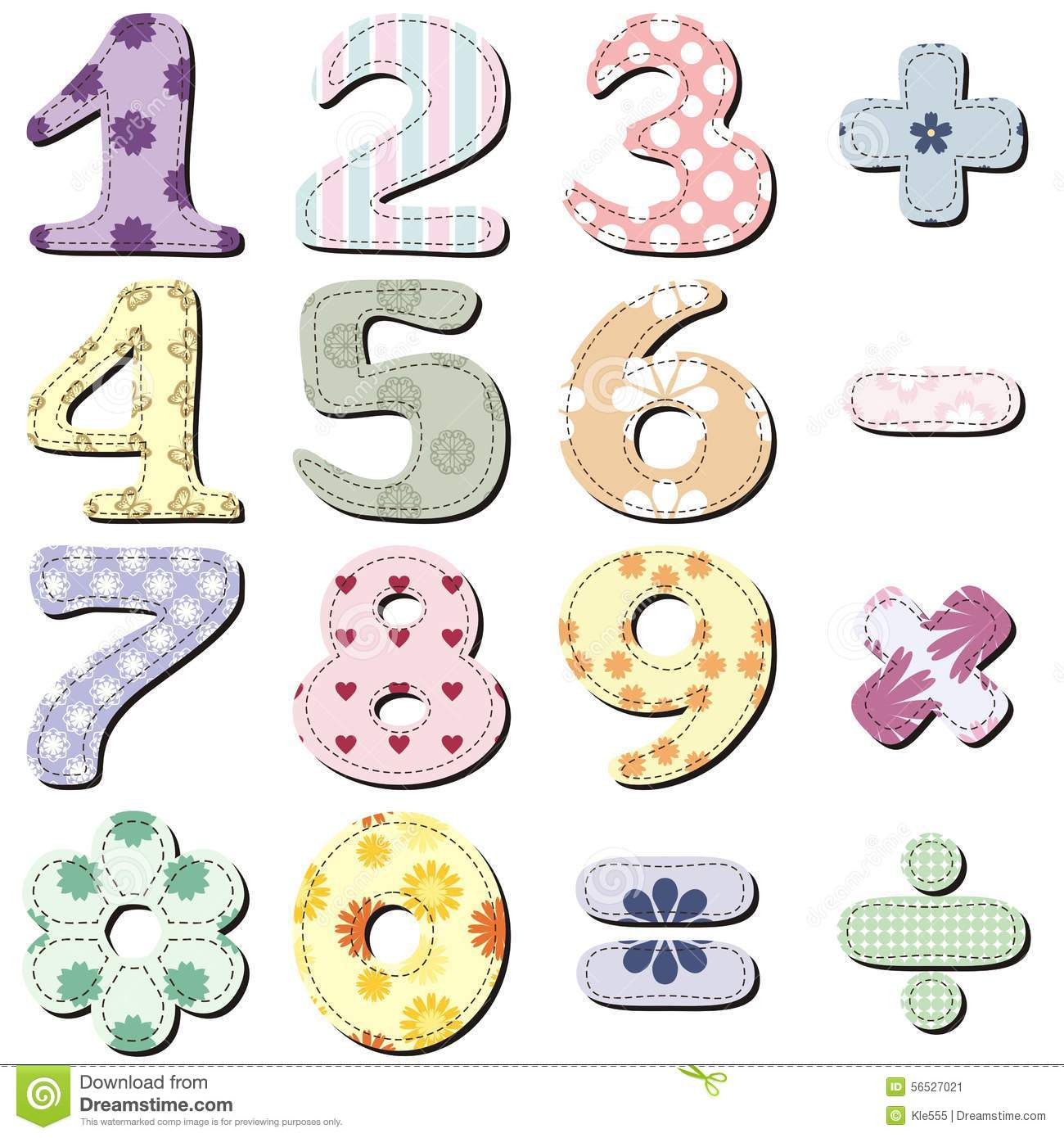 Scrapbook Numbers On White Stock Illustration 