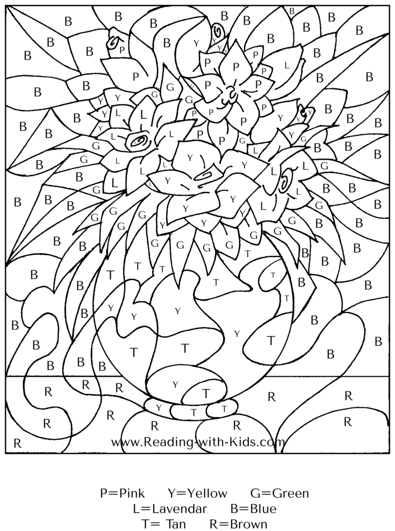 Several Different Color By Number Pages And Abstract Art