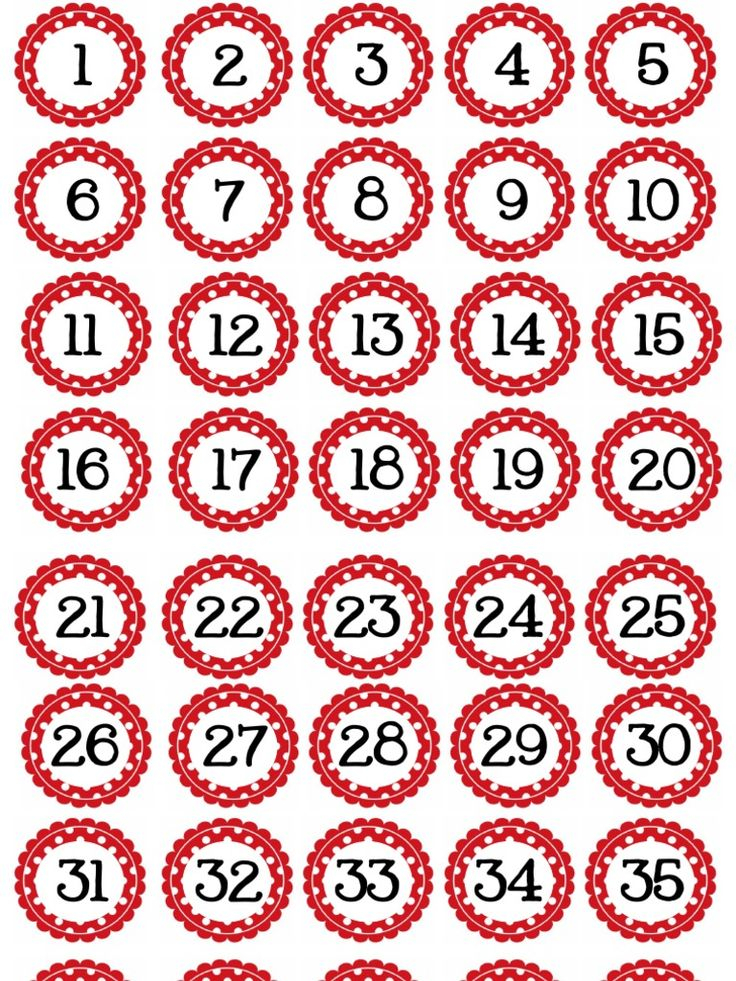 Small Circle Polka Dot Numbers Red 1 40 Free Download As