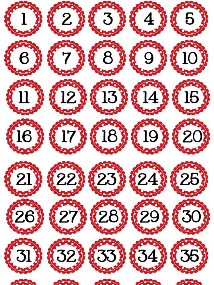 Small Circle Polka Dot Numbers Red 1 40 Free Download As 
