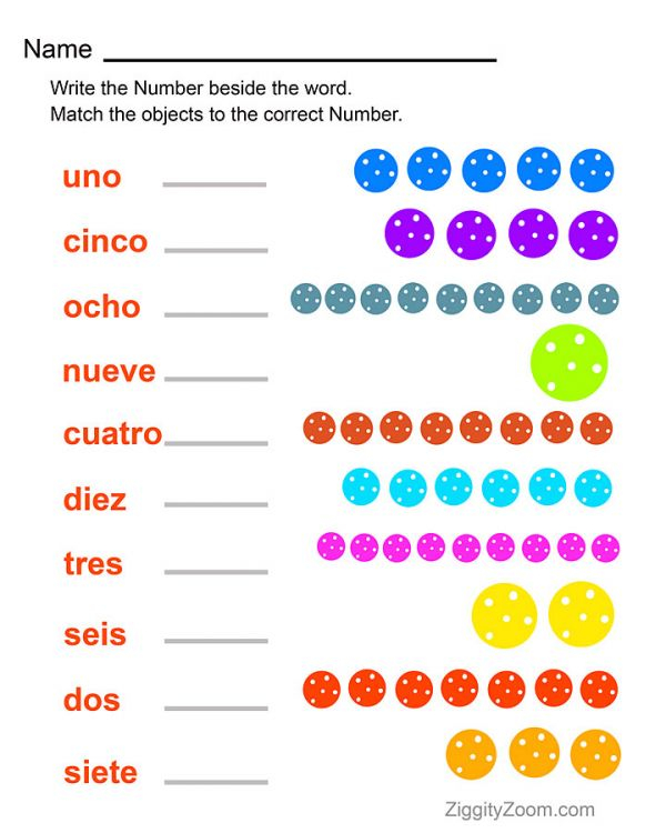 Spanish Numbers Worksheet Spanish Numbers Worksheet