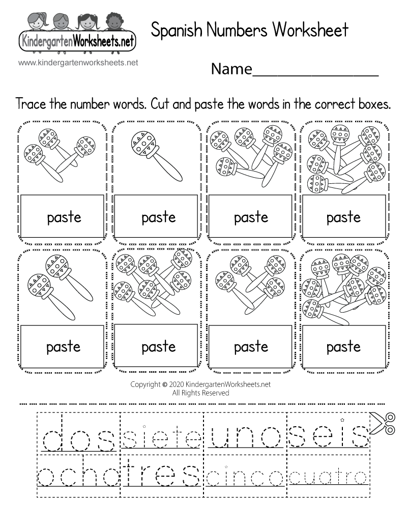 Spanish Numbers Worksheet For Kindergarten Free Printable Spanish Numbers Worksheet For Kindergarten Free Printable