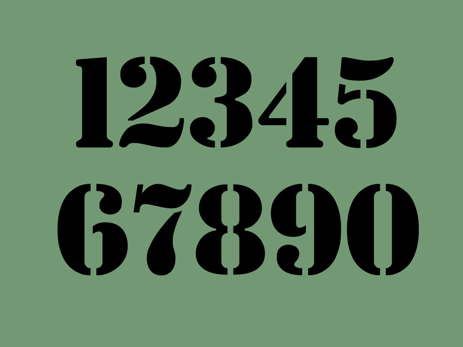 STENCIL 2 Inch Chunky Bold Numbers Set