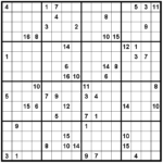 Sudoku 16X16 Numbers Only Easy Printable Sudoku April