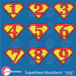 Superhero Numbers And Symbols AMBillustrations