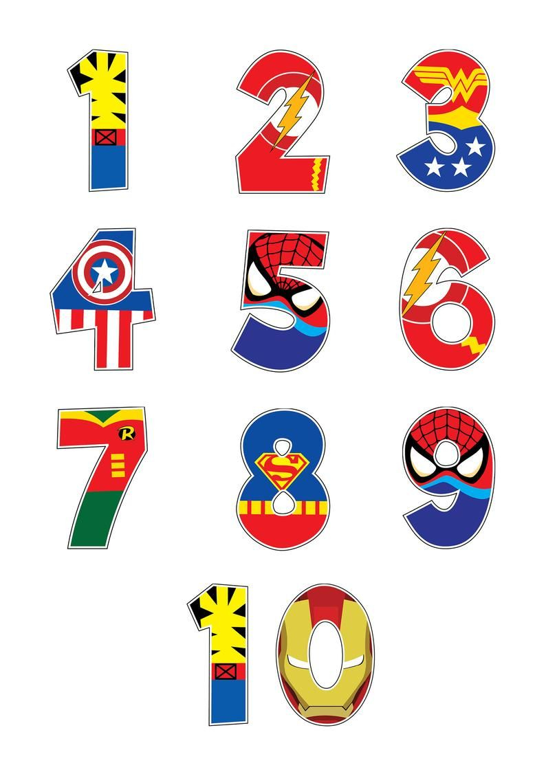 Superhero Numbers Poster Number Prints For Nursery Decor Superhero Numbers Poster Number Prints For Nursery Decor