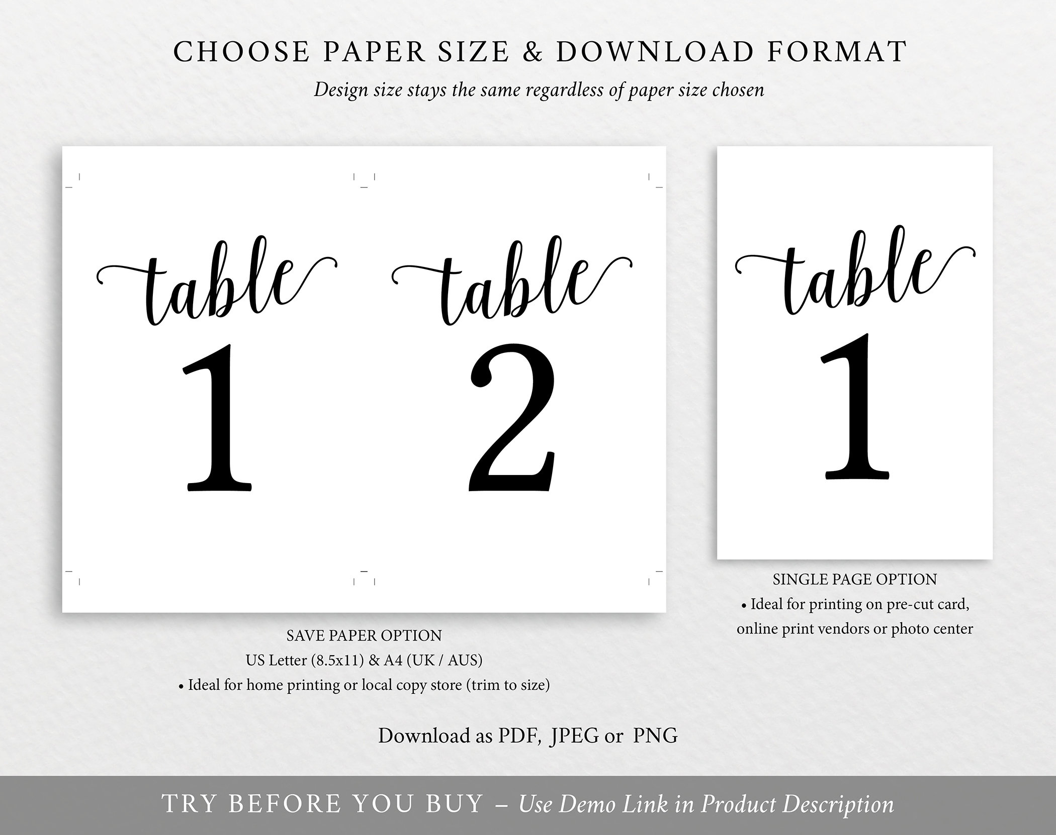 Table Number Template Table Numbers Printable Table 