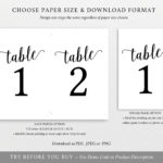 Table Number Template Table Numbers Printable Table
