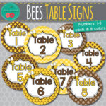 Table Numbers Bee Classroom Decor Classroom Table