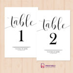 Table Numbers Printable PDF Template Wedding Invitation