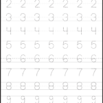 Tracing Numbers 1 10 Worksheets Kindergarten Pdf