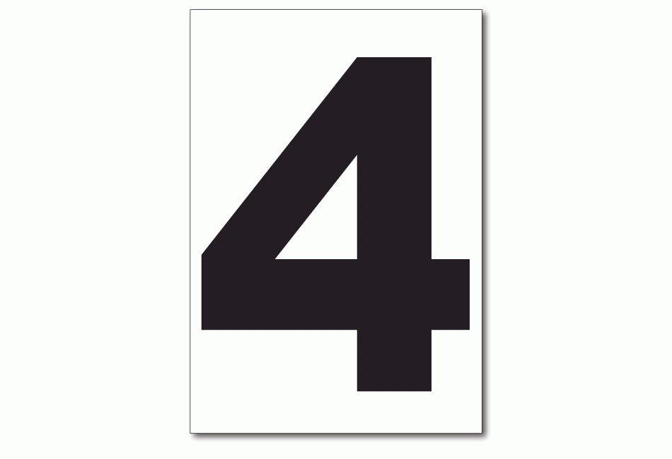 Vinyl Numbers Number 4 Sticker H H H Incorporated Vinyl Numbers Number 4 Sticker H H H Incorporated