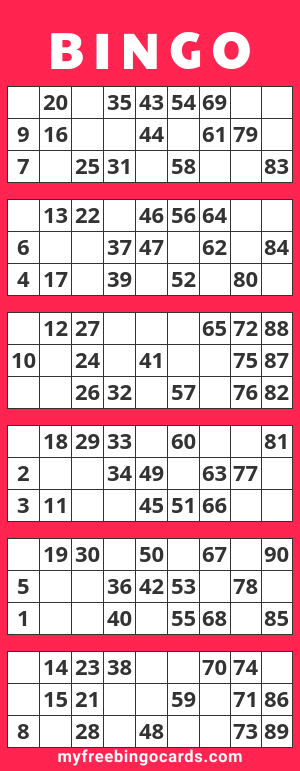 Virtual 1 90 Number Bingo Free Printable Bingo Cards Virtual 1 90 Number Bingo Free Printable Bingo Cards