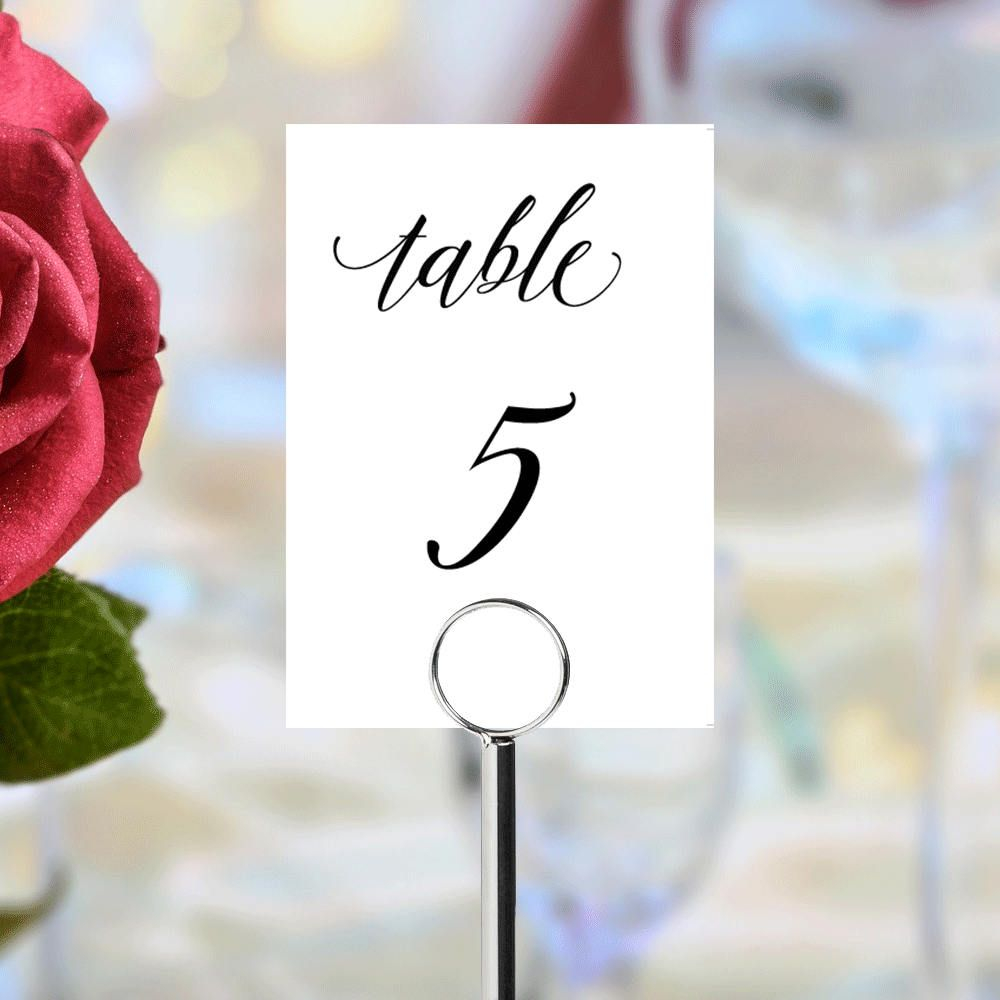 Wedding Table Numbers Printable Calligraphy Table Numbers 