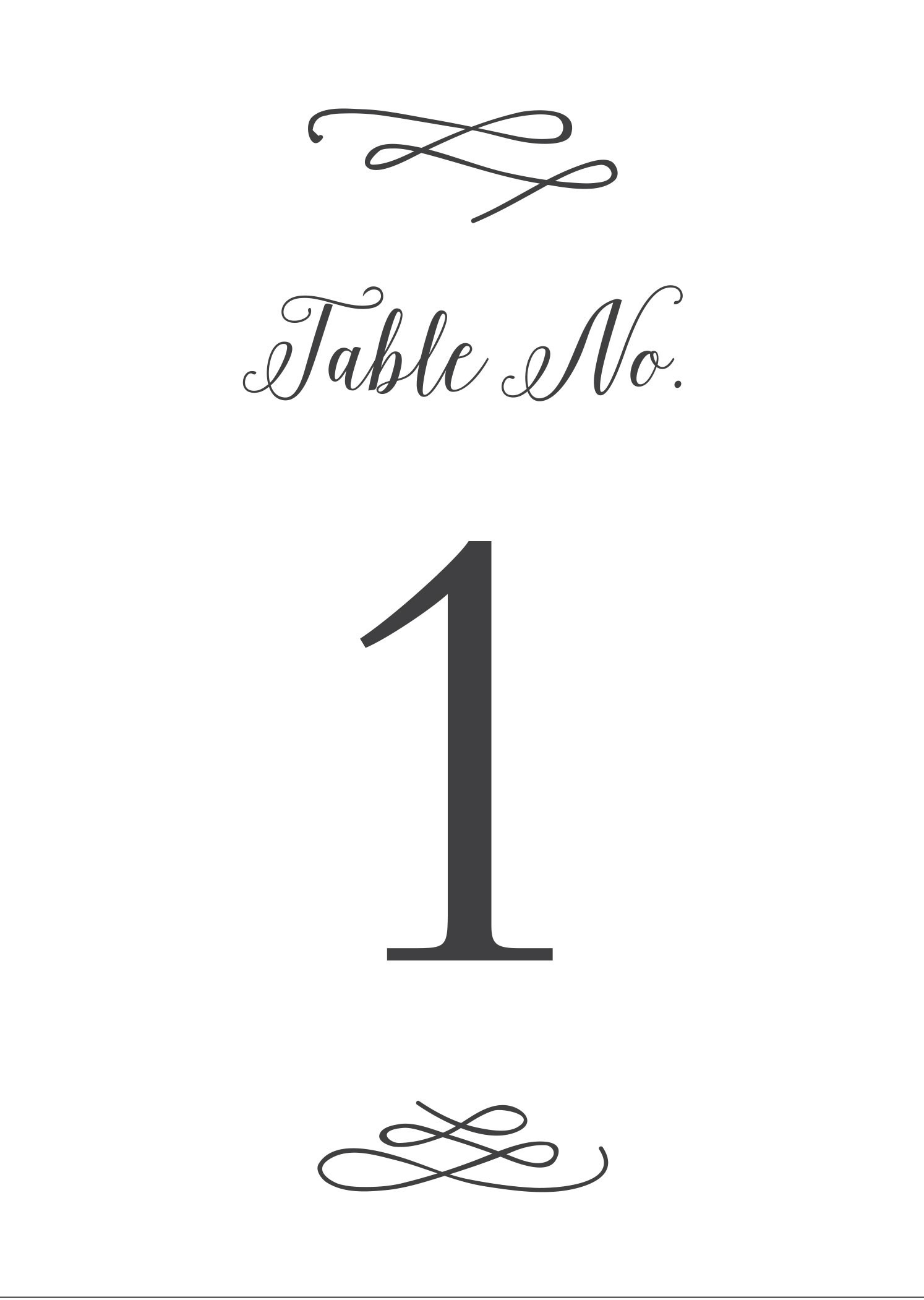Wedding Table Numbers Printable PDF By Basic Invite