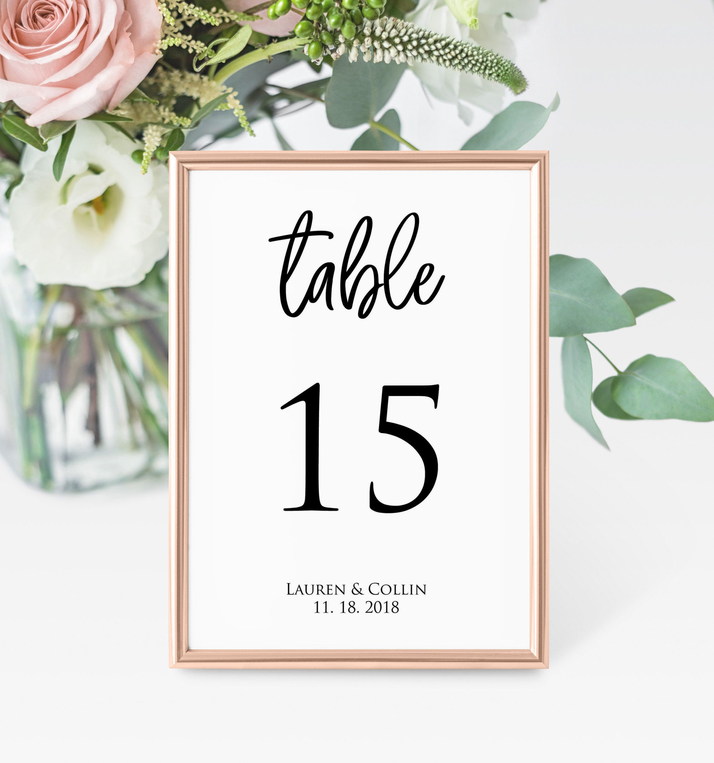 Wedding Table Numbers Printable Table Numbers 4x6 Table 