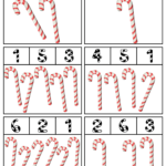 Winter Theme Candy Cane Counting Clip Cards PreKautism